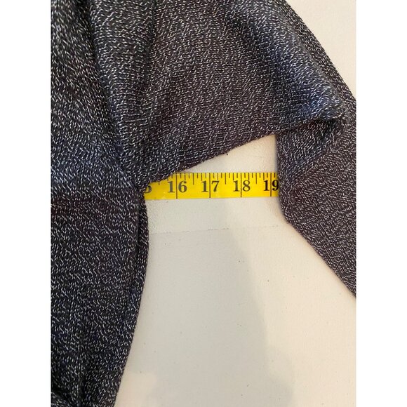 Elle Ruffled Open Front Cardigan Sweater Black & White Accent Medium - Picture 8 of 10